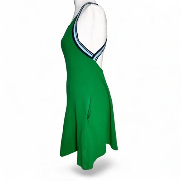 Anthropologie Kelly Green Crisscross Halter Mini Dress NWT M Athleisure Varsity - Picture 10 of 12